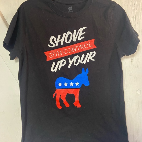 Black crewneck shortsleeve 2nd amendment graphic print cotton tshirt mens - Picture 3 of 5